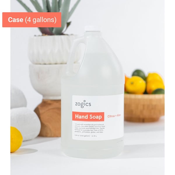 Zogics Hand Soap, Citrus/Aloe, 1 Gallon 4 PK HSCA128-4 - main